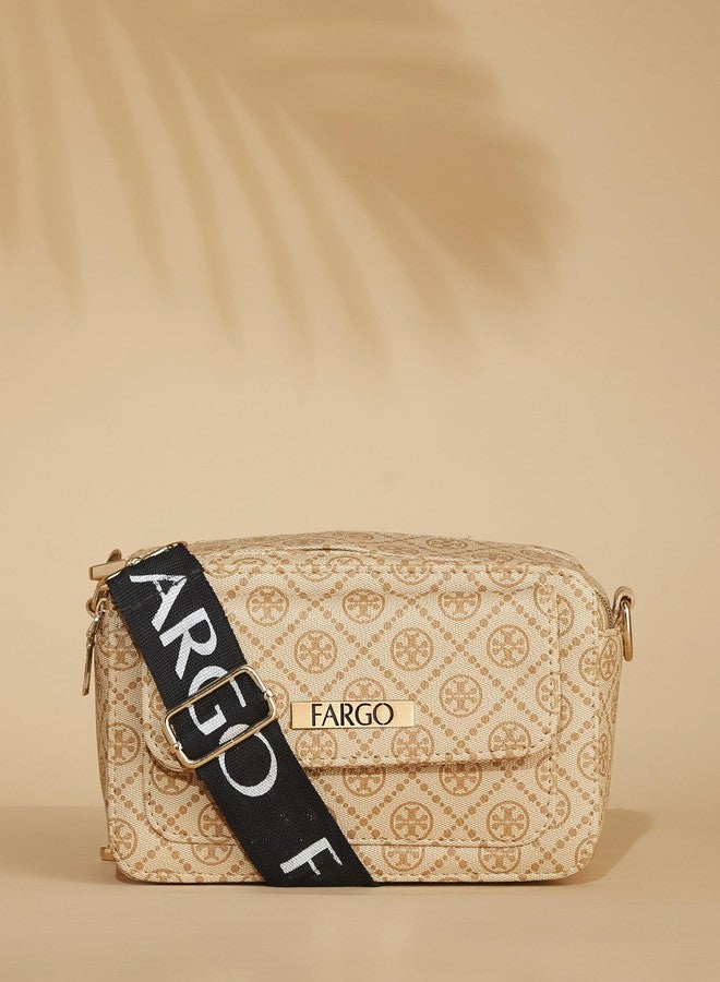 Fargo Stylish Textured Sling Bag for Women Ladies purse for women & girls (Beige) - Image 5